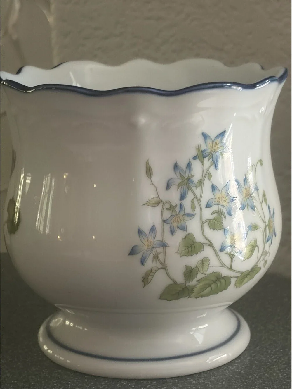 Vintage TAKAHASHI San Francisco Japanese Porcelain JARDINIERE PLANTER Wildflower